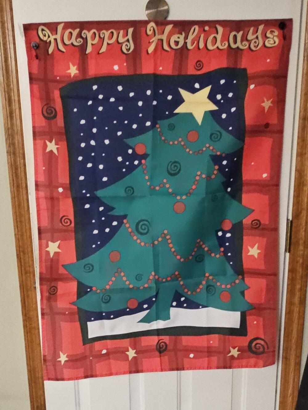 Holiday Happy Holidays Tree Large Size Pole Flag